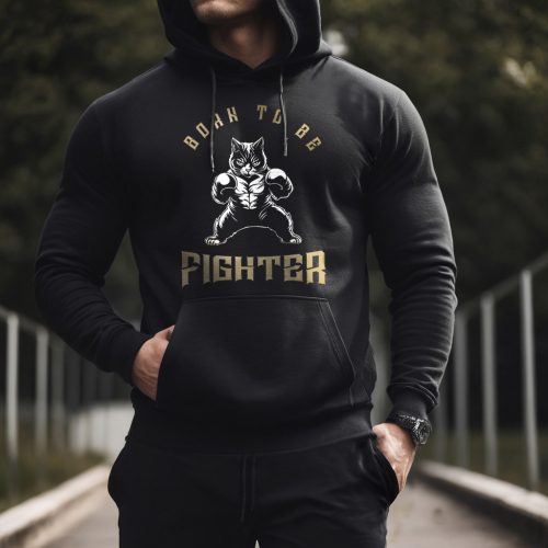 Born to be fighter - Pulóver / Fekete